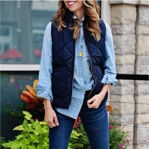 J. Crew Navy Quilted Vest